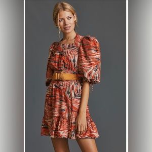 Anthropologie Puff Sleeved Mini Dress, size Md